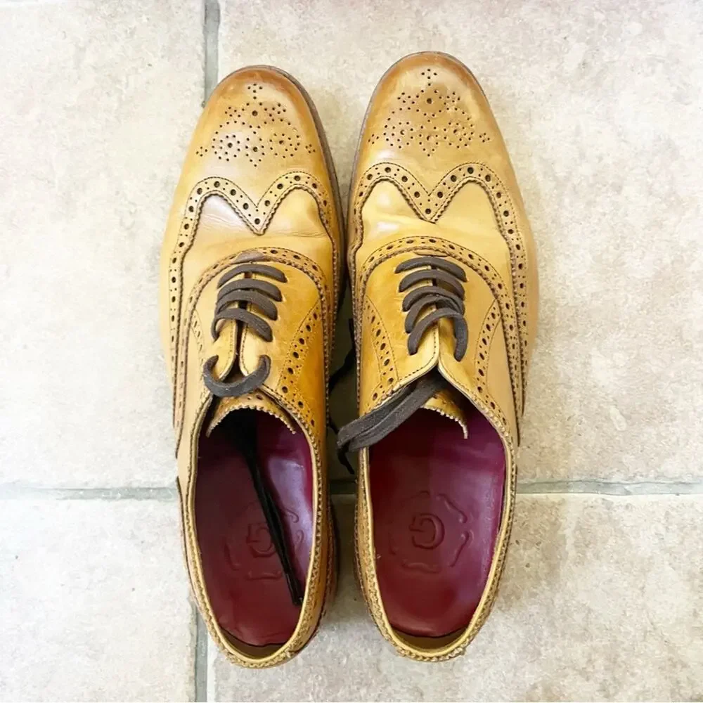 GRENSON Archie Triple Welt Men’s Dress Shoe in Cognac Size